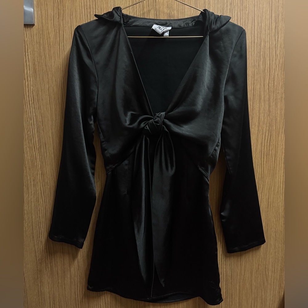 Princess Polly Black Satin Mini Dress